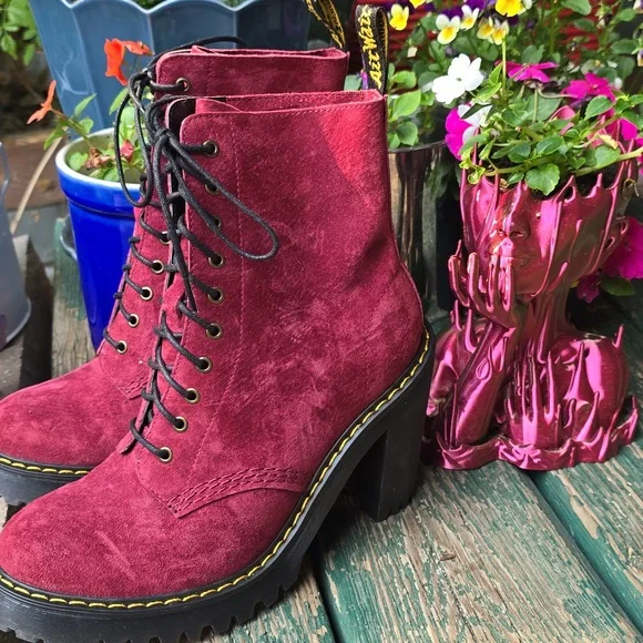 Reserved for @sophiestines Dr. Martens Velvet Lace-Up Boots ✨ - Picture 2 of 7